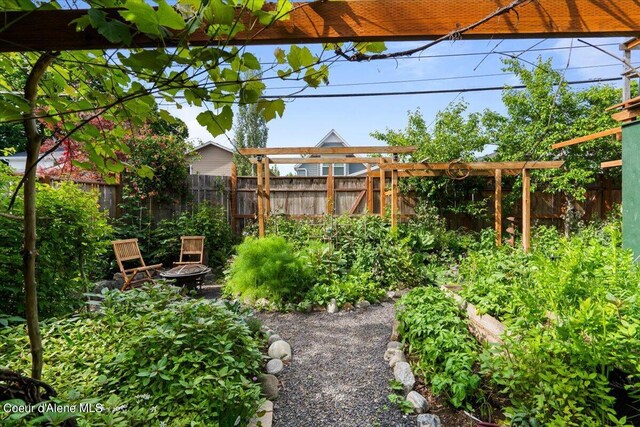 917 E Young Ave, Coeur Dalene, ID 83814 - fenced backyard featuring a fire pit