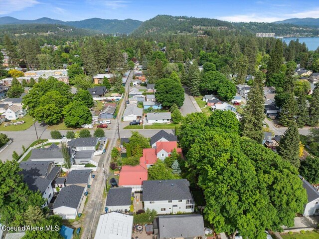 917 E Young Ave, Coeur Dalene, ID 83814 - aerial perspective of suburban area with mountains and a forest