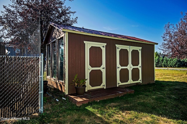 view of shed