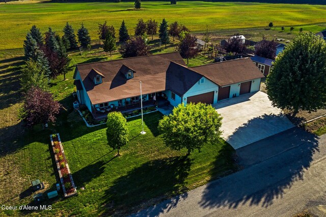 drone / aerial view featuring a rural view