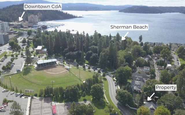 419 N Park Dr, Coeur Dalene, ID 83814 - bird's eye view featuring a water view