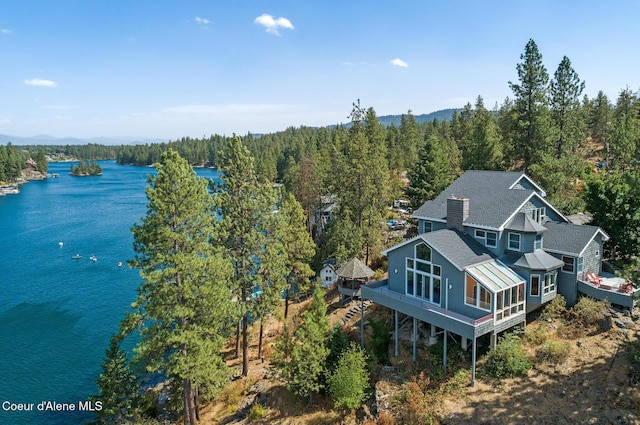 255 S Theresa Terrace Dr, Post Falls, ID 83854 - drone / aerial view with a water view and a forest view