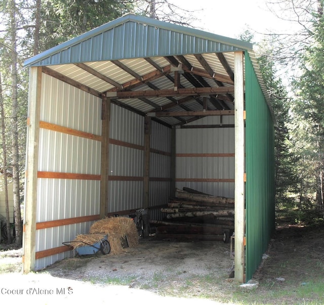 view of pole building with a detached carport