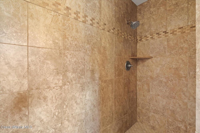 bathroom view of tiled shower