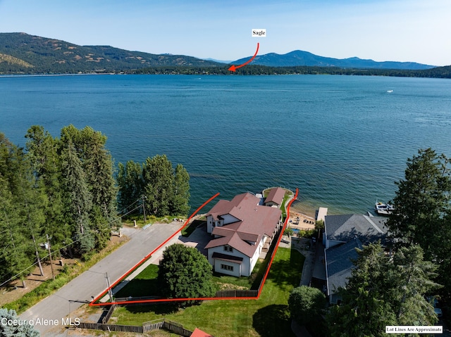 1100 S Division Ave, Sandpoint, ID 83864 - bird's eye view featuring a water and mountain view