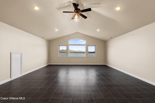 1100 S Division Ave, Sandpoint, ID 83864 - unfurnished room featuring recessed lighting, vaulted ceiling, a ceiling fan, and baseboards