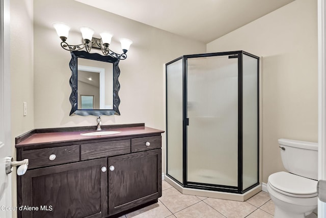 1100 S Division Ave, Sandpoint, ID 83864 - full bath featuring vanity, tile patterned floors, a stall shower, and toilet