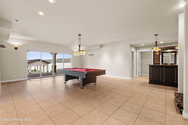 1100 S Division Ave, Sandpoint, ID 83864 - recreation room with recessed lighting, baseboards, visible vents, and light tile patterned floors