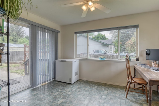 3310 N 17th St, Coeur Dalene, ID 83815 - home office featuring baseboards and ceiling fan