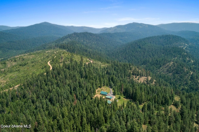 14105 E Marie Creek Rd, Coeur Dalene, ID 83814 - bird's eye view featuring a mountain view and a forest view
