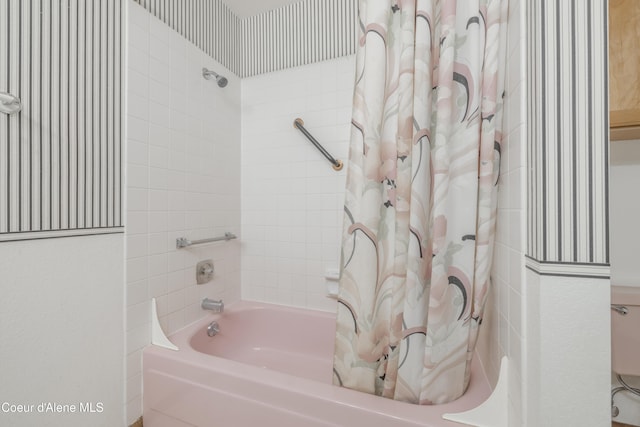 full bathroom with shower / bath combo