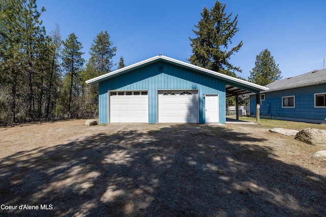 garage featuring a detached garage