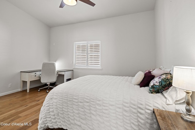 3515 N 7th St, Coeur Dalene, ID 83815 - bedroom with light wood-style floors, baseboards, and ceiling fan