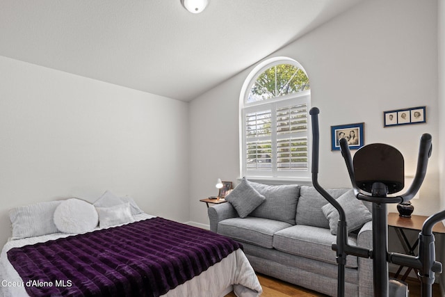 3515 N 7th St, Coeur Dalene, ID 83815 - bedroom featuring vaulted ceiling and wood finished floors