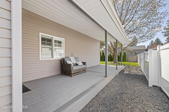 3515 N 7th St, Coeur Dalene, ID 83815 - wooden terrace with a fenced backyard