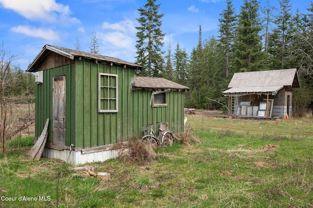 view of shed