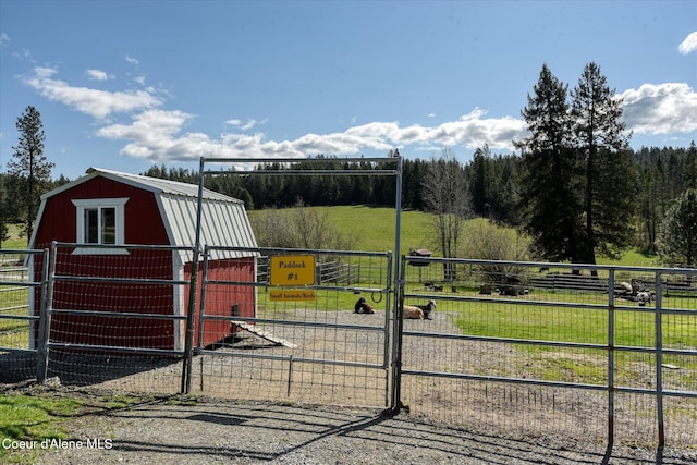 2885 S Folsom Ridge Rd, Coeur Dalene, ID 83814 - view of outbuilding featuring a gate and a view of countryside