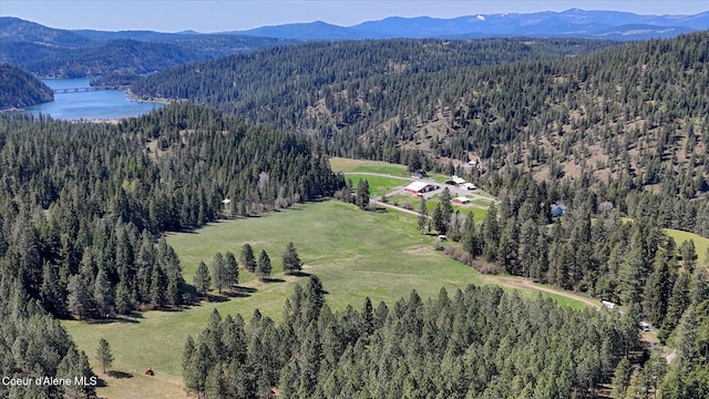 2885 S Folsom Ridge Rd, Coeur Dalene, ID 83814 - aerial view of a forest and a water and mountain view
