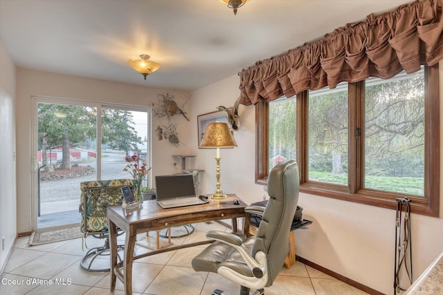 2885 S Folsom Ridge Rd, Coeur Dalene, ID 83814 - office area featuring light tile patterned floors and baseboards