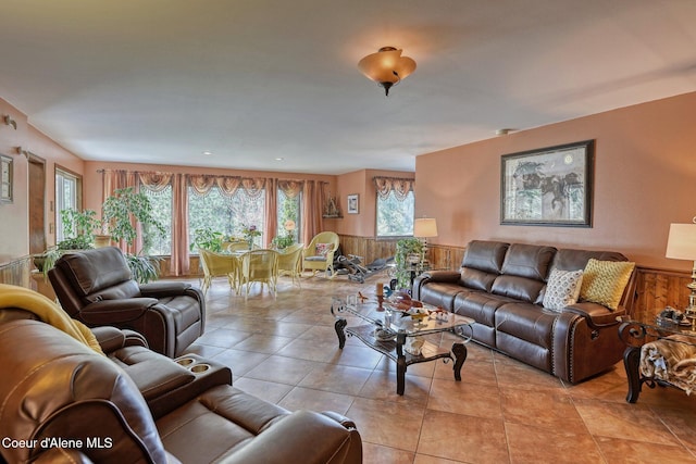 2885 S Folsom Ridge Rd, Coeur Dalene, ID 83814 - living area with wainscoting and light tile patterned floors