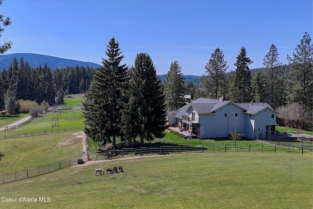 2885 S Folsom Ridge Rd, Coeur Dalene, ID 83814 - view of yard with a view of rural / pastoral area, a view of trees, and a mountain view