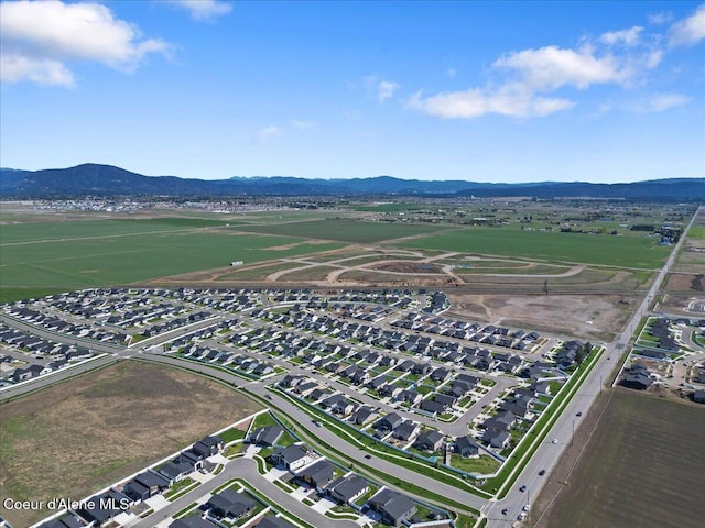 birds eye view of property featuring a residential view and a mountain view