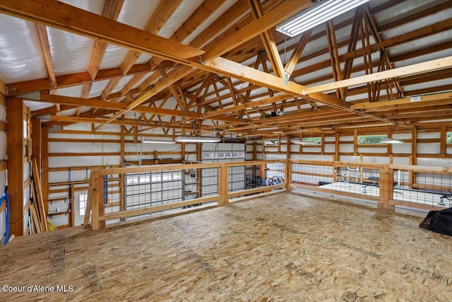 miscellaneous room featuring vaulted ceiling