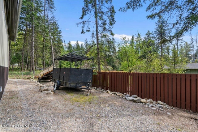 view of yard featuring fence