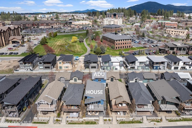 bird's eye view with a mountain view and a residential view