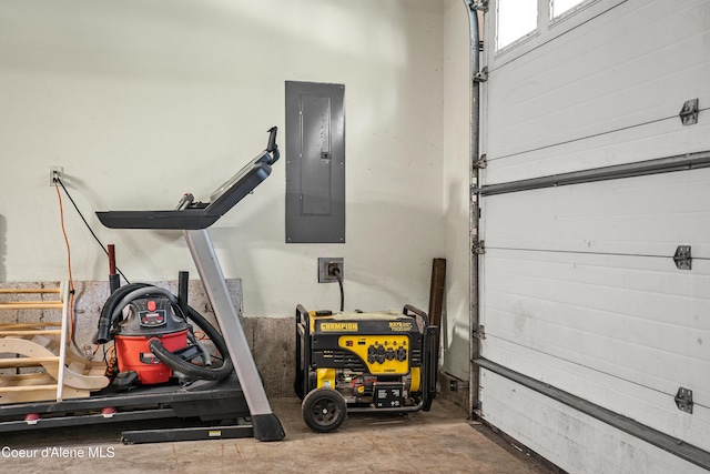 garage featuring electric panel