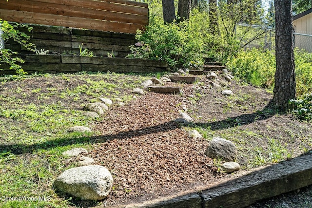 view of yard with fence