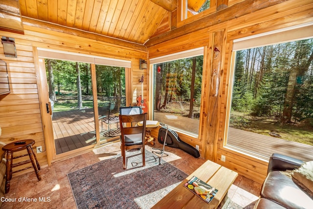 sunroom with plenty of natural light