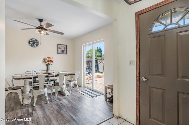 820 Plum Ln, Saint Maries, ID 83861 - dining room featuring ceiling fan and light wood-style flooring
