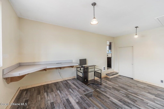 820 Plum Ln, Saint Maries, ID 83861 - unfurnished office featuring baseboards, visible vents, and wood finished floors