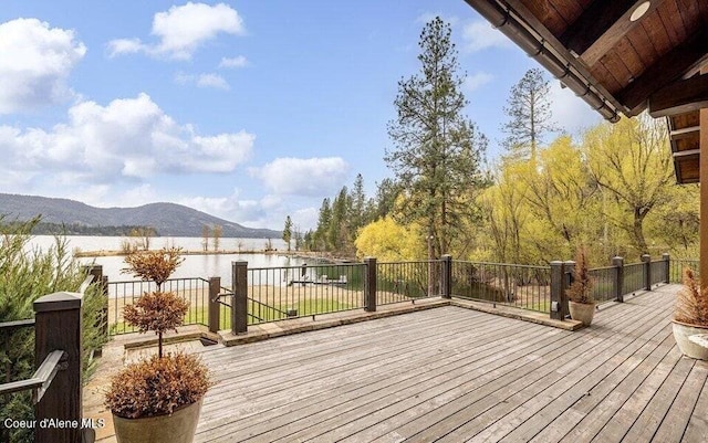 7566 E Gem Shores Rd, Hayden, ID 83835 - wooden deck with a mountain view