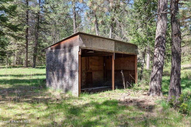 130 Stone Haven Dr, Blanchard, ID 83804 - view of pole building with a wooded view