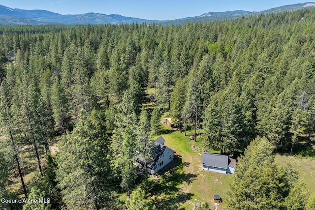 130 Stone Haven Dr, Blanchard, ID 83804 - drone / aerial view featuring a mountain view and a wooded view