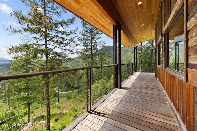 172 Elk Hills Rd, Sandpoint, ID 83864 - wooden terrace featuring a mountain view