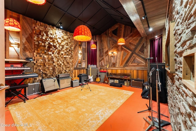 172 Elk Hills Rd, Sandpoint, ID 83864 - recreation room featuring wooden walls