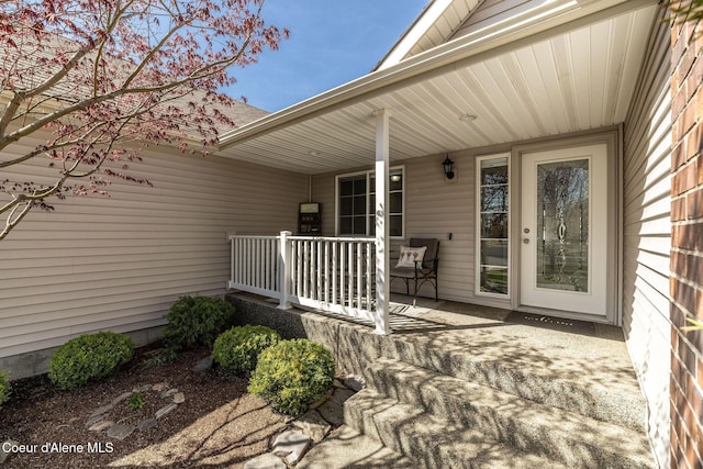 exterior space with a porch