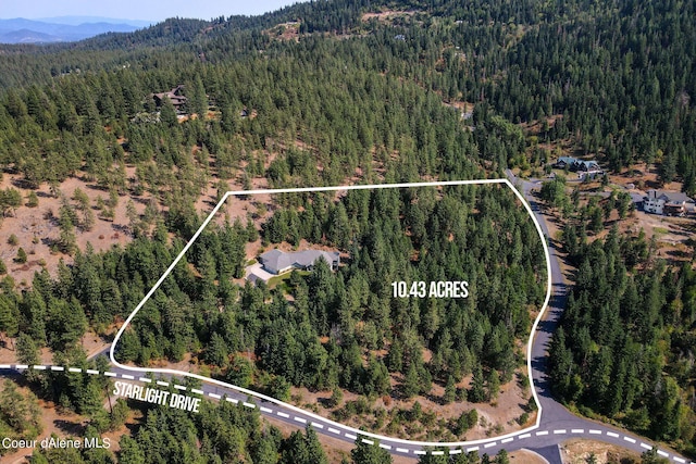 1358 S Starlight Dr, Coeur Dalene, ID 83814 - bird's eye view featuring a mountain view and a forest view