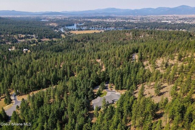 1358 S Starlight Dr, Coeur Dalene, ID 83814 - bird's eye view featuring a mountain view and a wooded view