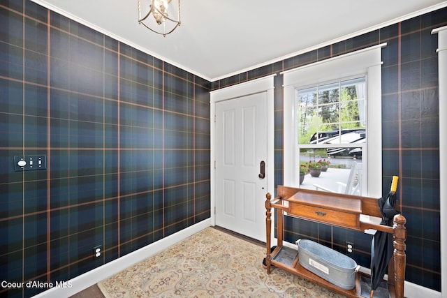 entrance foyer with ornamental molding