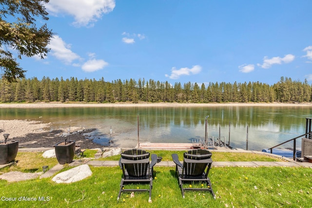 333 E Cedar Ln, Priest River, ID 83856 - view of dock featuring a water view and a forest view