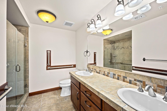 2151 N Main St # 226, Coeur Dalene, ID 83814 - full bathroom featuring a sink, baseboards, a shower stall, and visible vents