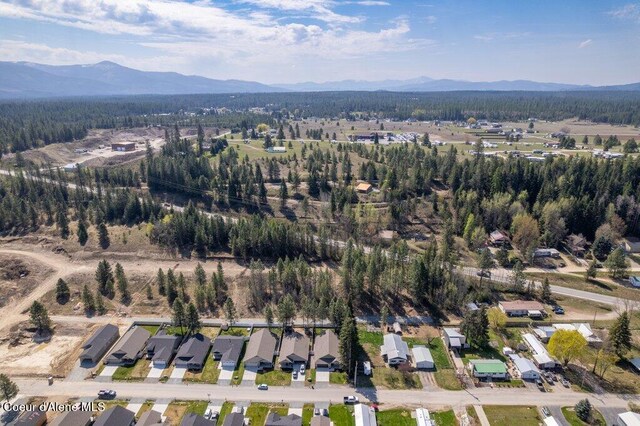 635 E Valley St, Oldtown, ID 83822 - bird's eye view featuring a view of trees, a residential view, and a mountain view