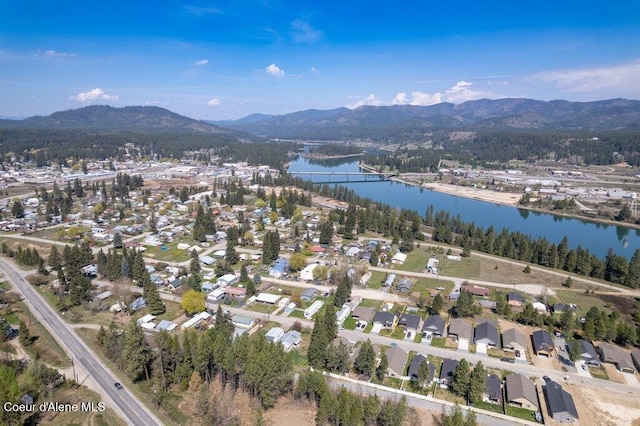 635 E Valley St, Oldtown, ID 83822 - bird's eye view featuring a residential view and a water and mountain view