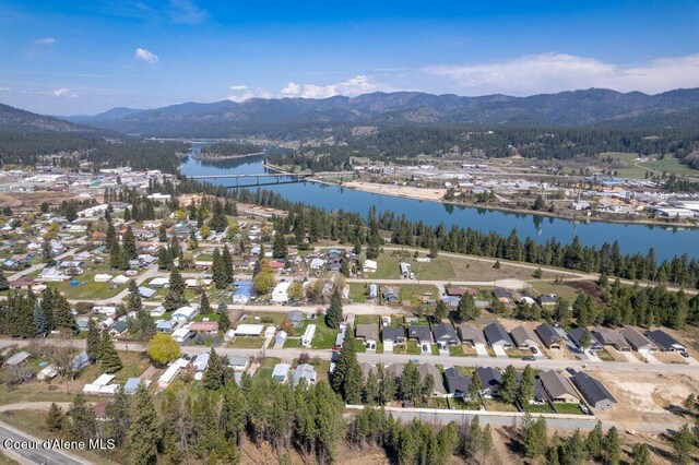 635 E Valley St, Oldtown, ID 83822 - bird's eye view featuring a residential view and a water and mountain view