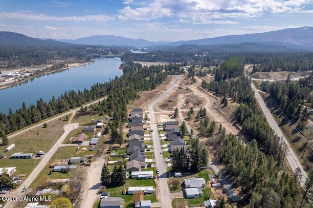 635 E Valley St, Oldtown, ID 83822 - aerial view with a water and mountain view and a view of trees