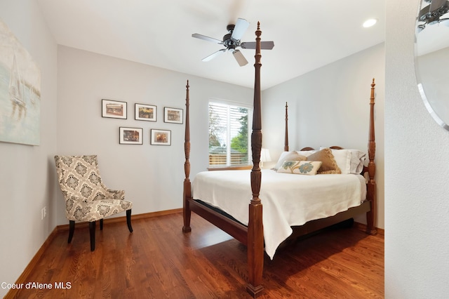 8533 N Tartan Dr, Hayden, ID 83835 - bedroom featuring wood finished floors, ceiling fan, and baseboards